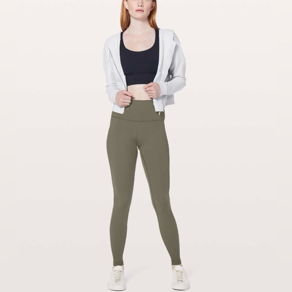 Lululemon Wunder Under Hi-Rise Tight 28” Dark Olive Full-On Luxtreme Size 6 - Picture 3 of 8